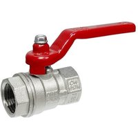 Kugelhahn 1/2'' IG x 1/2'' IG - DN 15 - Messing vernickelt - mit Hebelgriff rot Kugelhahn 1/2'' IG x 1/2'' IG - DN 15 - Messing vernickelt - mit Hebelgriff rot von HEIMA-PRESS