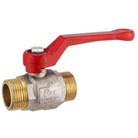 Kugelhahn 1'' AG x 1'' AG - DN 25 - Messing vernickelt - mit Hebelgriff rot Kugelhahn 1'' AG x 1'' AG - DN 25 - Messing vernickelt - mit Hebelgriff rot von HEIMA-PRESS