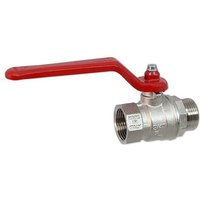 Kugelhahn 3/4'' IG x 3/4'' AG - DN 20 - Messing vernickelt - mit Hebelgriff rot von HEIMA-PRESS