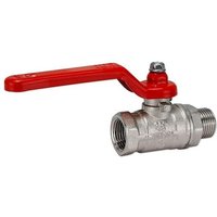 Kugelhahn 3/8'' IG x 3/8'' AG - DN 10 - Messing vernickelt - mit Hebelgriff rot Kugelhahn 3/8'' IG x 3/8'' AG - DN 10 - Messing vernickelt - mit Hebelgriff rot von HEIMA-PRESS