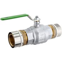 Press-Kugelhahn 63 x 4,5 mm - DVGW - mit Hebelgriff grün - für Alu-Mehrschicht-Verbundrohr von HEIMA-PRESS