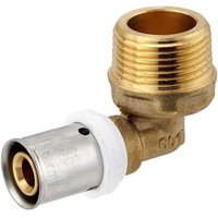 Pressfitting-Winkel 90° - 16 x 2,0 mm - 3/4 Zoll Außengewinde für MV-Rohr von HEIMA-PRESS