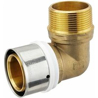 Pressfitting-Winkel 90° - 50 x 4,0 mm - 1 1/2 Zoll Außengewinde für MV-Rohr von HEIMA-PRESS