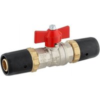 Steck-Kugelhahn 20 x 2 für Heizung - Flügelgriff rot für Mehrschicht-Verbundrohr von HEIMA-PRESS