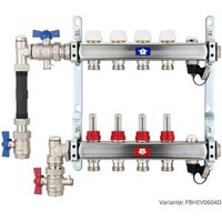 Fußbodenheizungsverteiler aus Edelstahl mit Topmeter für 4 Heizkreise - mit WMZ-Anschlussset 110 mm senkrecht Fußbodenheizungsverteiler aus Edelstahl mit Topmeter für 4 Heizkreise - mit WMZ-Anschlussset 110 mm senkrecht von HEIMA24