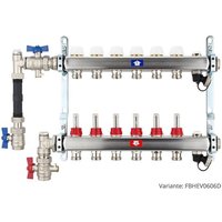 Fußbodenheizungsverteiler aus Edelstahl mit Topmeter für 6 Heizkreise - mit WMZ-Anschlussset 110 mm senkrecht Fußbodenheizungsverteiler aus Edelstahl mit Topmeter für 6 Heizkreise - mit WMZ-Anschlussset 110 mm senkrecht von HEIMA24