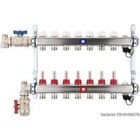 Fußbodenheizungsverteiler aus Edelstahl mit Topmeter für 7 Heizkreise - mit Anschlussset senkrecht Fußbodenheizungsverteiler aus Edelstahl mit Topmeter für 7 Heizkreise - mit Anschlussset senkrecht von HEIMA24