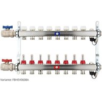 Fußbodenheizungsverteiler aus Edelstahl mit Topmeter für 8 Heizkreise - mit Anschlussset waagrecht Fußbodenheizungsverteiler aus Edelstahl mit Topmeter für 8 Heizkreise - mit Anschlussset waagrecht von HEIMA24