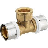 Pressfitting-T-Stück 32 x 3,0 - 3/4 Zoll Innengewinde - 32 x 3,0 mm für MV-Rohr Pressfitting-T-Stück 32 x 3,0 - 3/4 Zoll Innengewinde - 32 x 3,0 mm für MV-Rohr von HEIMA24