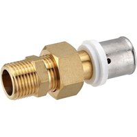 Pressfitting-Verschraubung 20 x 2,0 mm - 1/2 Zoll Außengewinde flachdichtend für MV-Rohr Pressfitting-Verschraubung 20 x 2,0 mm - 1/2 Zoll Außengewinde flachdichtend für MV-Rohr von HEIMA24