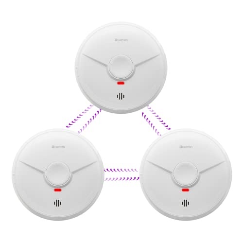 Heiman Rauchmelder vernetzt 10 jahre batterie ,Brandmelder Feuermelder Set TÜV und DIN EN 14604 geprüfter Rauchwarnmelder , mit fotoelektrischem Sensor (Vernetzte -3er Set) von HEIMAN