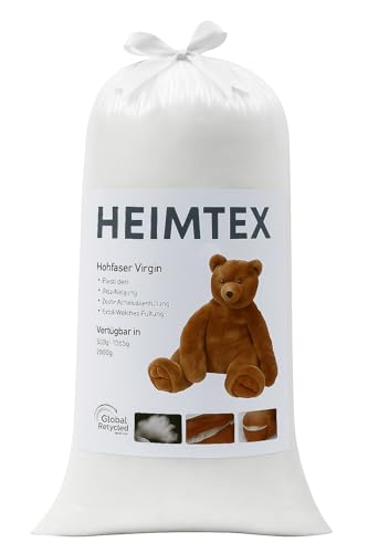 HEIMTEX Füllung Polyester 100% Frischfasermaterial Oeko TEX Standard 100 zertifiziertes Kissenfüllmaterial, Füllmaterial Spielzeug (1000 g) von HEIMTEX