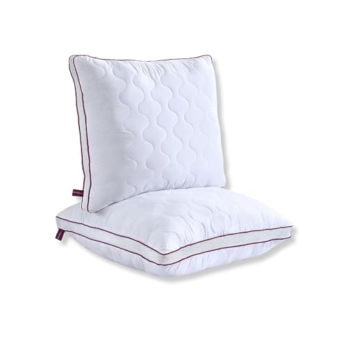 HEIMTEX Kopfkissen 80x80 cm – Atmungsaktives Mikrofaser Kissen mit Airflow-Netz, verstellbare Füllung mit Reißverschluss, waschbar, weich & stützend – Made in Germany – 1er oder 2er Pack (2er-Pack) von HEIMTEX