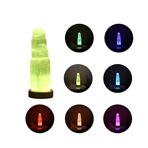 HEIMTEX Selenite USB Farbwechsellampe Kristalllampe Mehrfarbige Kristalltischlampe (30 cm) von HEIMTEX