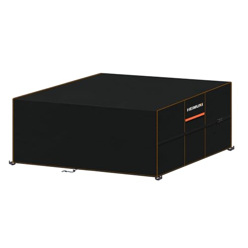 HEIMUNI Abdeckung Gartenmöbel Wasserdicht Schutzhülle Gartenmöbel Winterfest Abdeckplane Gartenmöbel Lounge Abdeckung 420D Oxford Abdeckhauben Hüllen für Gartentische Terrassenmöbel 185x120x74cm von HEIMUNI
