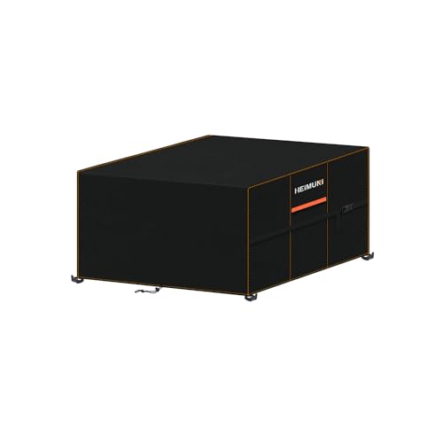 HEIMUNI Abdeckung Gartenmöbel Wasserdicht Schutzhülle Gartenmöbel Winterfest Gartentisch Abdeckung Lounge Abdeckung 420D Oxford Abdeckhauben Hüllen für Gartentische Terrassenmöbel 140x140x90cm von HEIMUNI