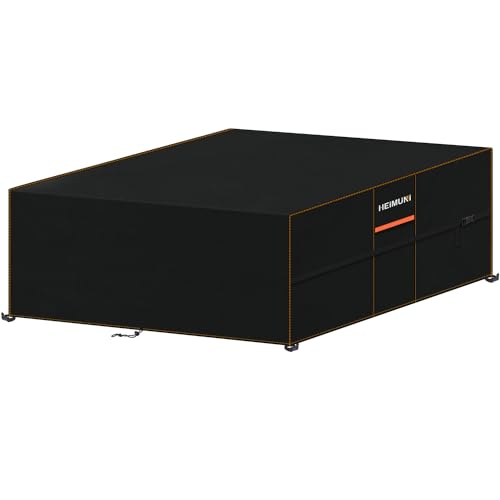HEIMUNI Abdeckung für Gartenmöbel Wasserdichte Rattanmöbel Abdeckung Winterfest 420D Oxford Gewebe Loungemöbel Abdeckung Abdeckplane Schutzhülle für Sitzgruppe, Gartenlounge, 270x270x90cm von HEIMUNI