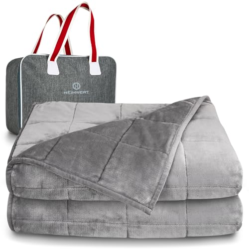 Heimwert Gewichtsdecke Therapiedecke Weighted Blanket - Schwere Decke für GEBORGENHEIT und TIEFEN Schlaf I schwere Bettdecke Therapiedecken Therapie Decke Erwachsene Decke schwer (4 Kilogramm) von Heimwert