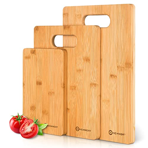 HEIMWERT Schneidebrett Bambus Holz Set - 3x sehr massives Premium Bambus Holzbrett mit Holz Doppellagen - Schneidebretter Set groß für Küche I Schneidebrett Holz Schneidbrett Chopping Cutting Board HEIMWERT Schneidebrett Bambus Holz Set - 3x sehr massives Premium Bambus Holzbrett mit Holz Doppellagen - Schneidebretter Set groß für Küche I Schneidebrett Holz Schneidbrett Chopping Cutting Board von Heimwert
