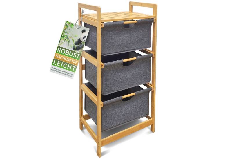 HEIMWERT Wäschekorb Wäschekorb Regal 3 Fächer Wäschesortierer Wäschesammler, 44 x 34,5 x 96 cm groß für Badezimmer und Schlafzimmer von HEIMWERT