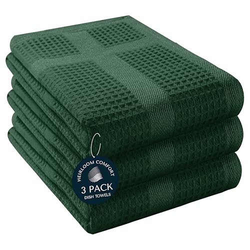 HEIRLOOM COMFORT 3 Stück Waffelgewebe Küchentücher, 40 x 66 cm, 100% Baumwolle, saugfähiges Geschirrtuch-Set, schnell trocknend, weich zum Reinigen, Wischen, Handtücher, Geschirrtücher, Waschlappen HEIRLOOM COMFORT 3 Stück Waffelgewebe Küchentücher, 40 x 66 cm, 100% Baumwolle, saugfähiges Geschirrtuch-Set, schnell trocknend, weich zum Reinigen, Wischen, Handtücher, Geschirrtücher, Waschlappen von HEIRLOOM COMFORT