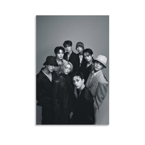 Poster Stray Kids Pops Boys Troupe Art Leinwand Poster Wandkunst Bild Drucke Hängende Foto Dekor Home Poster Kunstwerke 50 x 75 cm von HEISAN