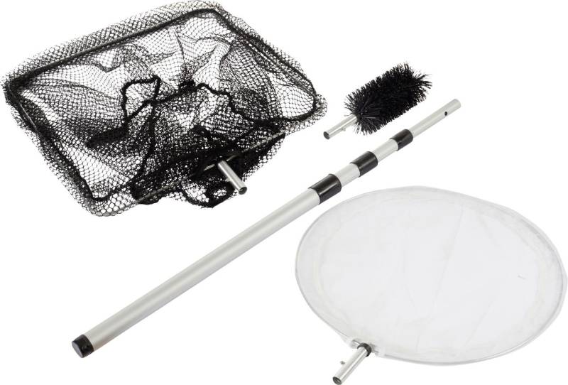 Heissner Teichkescher-Set 3in1 Kescher+Reiniger+Bürste, Teleskop-Stiel von HEISSNER