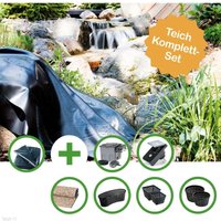 Teich Set "wolga" - Grosser Folienteich - Teichfolie 48 Qm Mit Durchlauffilter Set Fpu16000-00, Ufer-/bachlauffolie, Pflanzkörben Und Smart Plug Teich Set "wolga" - Grosser Folienteich - Teichfolie 48 Qm Mit Durchlauffilter Set Fpu16000-00, Ufer-/bachlauffolie, Pflanzkörben Und Smart Plug von HEISSNER