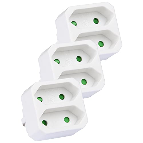 HEITECH 2 Fach Steckdosenadapter - Mehrfachsteckdose ohne Schalter, Belastbarkeit bis max. 1100W - 3er Pack Adapterstecker Mehrfachstecker HEITECH 2 Fach Steckdosenadapter - Mehrfachsteckdose ohne Schalter, Belastbarkeit bis max. 1100W - 3er Pack Adapterstecker Mehrfachstecker von HEITECH Promotion GmbH