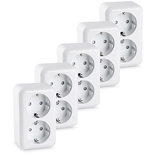 HEITECH Aufputz Schutzkontakt Steckdose 2fach - Neues Modell - 5x Wandsteckdose für Innenbereich 250 VAC 16A IP20 - Schuko Steckdose innen Aufputzsteckdose Schutzkontaktsteckdose HEITECH Aufputz Schutzkontakt Steckdose 2fach - Neues Modell - 5x Wandsteckdose für Innenbereich 250 VAC 16A IP20 - Schuko Steckdose innen Aufputzsteckdose Schutzkontaktsteckdose von HEITECH Promotion GmbH