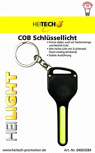 HEITECH COB-Schlüssellicht Design in stabiler Schlüsselform, 3 Lichtmodi, inkl. CR2032 von HEITECH Promotion GmbH