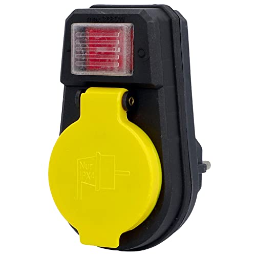 HEITECH Promotion GmbH 04003655 1fach Adapter Outdoor, 3680 W, 250 V, Schwarz/Gelb, 1 Stück von HEITECH Promotion GmbH
