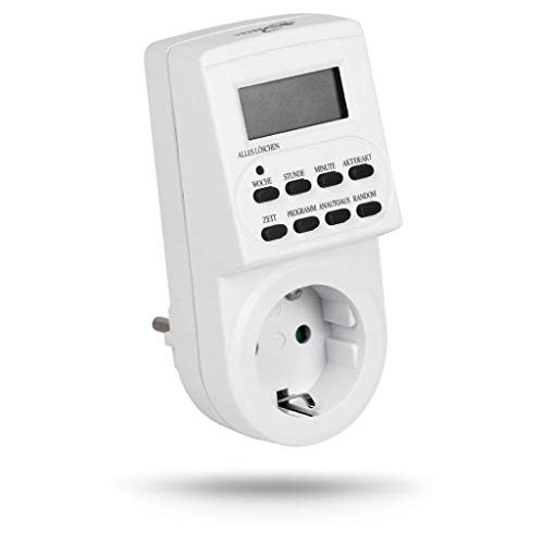 HEITECH Wochen Zeitschaltuhr digital mit Kindersicherung - Zeitschaltuhr bis max. 16A & 3600W - 10 Schaltprogramme für 24 Stunden / 7 Tage - Zeitschalt Steckdose, Timer Steckdosen von HEITECH Promotion GmbH