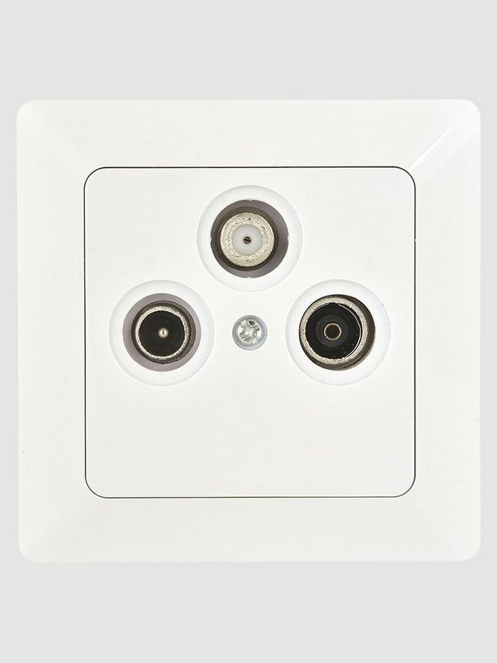 HEITECH Antennensteckdose Antennensteckdose TV/Radio/SAT UP mit Rahmen weiß von HEITECH