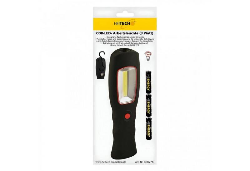 HEITECH LED Arbeitsleuchte COB-LED Arbeitsleuchte 3 Watt Werkstattlampe Taschenlampe Schwarz von HEITECH