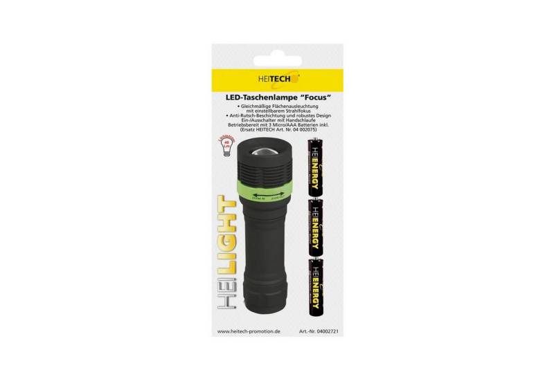 HEITECH LED Taschenlampe Taschenlampe LED Focus 04002721 Schwarz von HEITECH