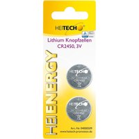 Heitech Lithium Knopfzellen, 2-er Pack, CR2450, 3 V Heitech Lithium Knopfzellen, 2-er Pack, CR2450, 3 V von HEITECH
