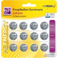 Heitech Lithium Knopfzellen-Sortiment 12 tlg. Heitech Lithium Knopfzellen-Sortiment 12 tlg. von HEITECH