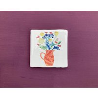 Fliesenbild Eine Vase Voll Blumen 10 X cm von HEITERundFROH