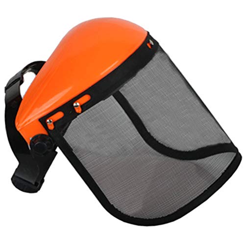 HEITIGN Forstschutzhelm Kettensägenhelm mit Mesh-Gesichtsschutz 2 in 1 Forstschutzhelm Verstellbarer Helm Holzhackarbeit Baumpfleger Kletterschutzhelm Gesichtsschutz Mesh (Rot) von HEITIGN