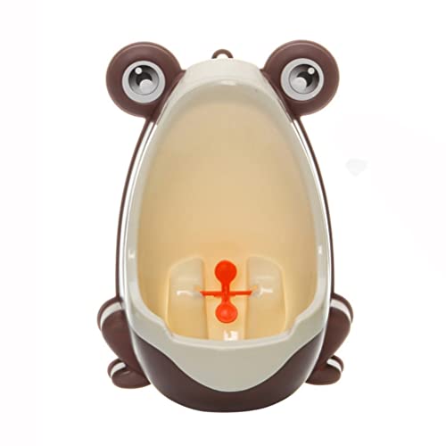 HEITIGN Kinder Urinal, niedliche Frosch Töpfchen mit Saugnapf, Training Urinal Mobile Toilette Kleinkind Junge (Kaffee+Beige) von HEITIGN