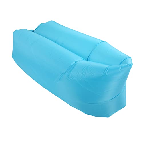 HEITIGN Tragbare Aufblasbare Couch Aufblasbare Liege Luftsofa Tragbare Faltbare Bequeme Aufblasbare Couch mit Aufbewahrungstasche für Outdoor Camping Schwarz (Himmelblau) von HEITIGN