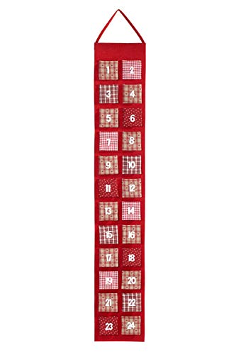 Heitmann Deco Adventskalender zum Aufhängen und selbst Befüllen - Filz-Adventskalender - Rot, Beige, Weiß von HEITMANN DECO