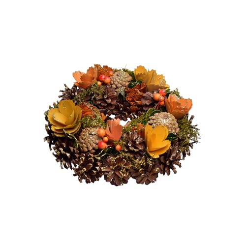 HEITMANN DECO Herbstkranz aus Naturmaterial – Deko-Kranz in Braun/Orange/Gelb/Grün, Ø 25 cm – Tür-, Wand- & Tischdeko von HEITMANN DECO