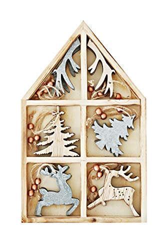 HEITMANN DECO Christbaum-Schmuck - Behang Set aus Holz - 18-teilig - Baumbehang in dekorativer Holz-Box - Weihnachtsdeko von HEITMANN DECO