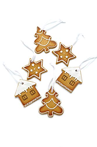 Heitmann Deco Christbaum-Schmuck - Behang-Set - 6-teilig - Baumbehang Lebkuchen mit Zuckerguss - Weihnachten - Dekoration von HEITMANN DECO