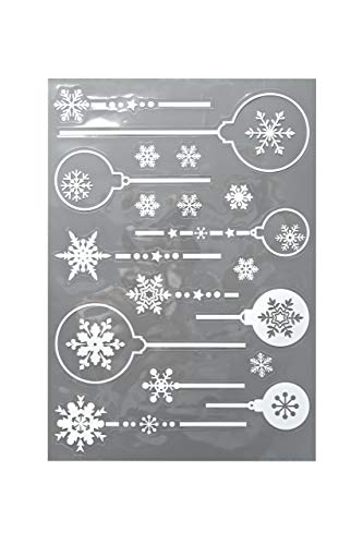 Heitmann Deco Fensterbilder - Fensterdekoration in weiß - selbstklebend - Weihnachten - Weihnachtskugeln - Advent von HEITMANN DECO