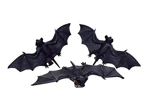 HEITMANN DECO Fledermaus Deko - 9er Set, Halloween Deko Fledermäuse mit Clip, Ideal für Gardinen, Tischdecken und Kleidung, 12x5 cm, Schwarz von HEITMANN DECO