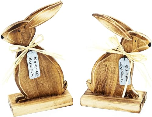 HEITMANN DECO - Hasen - Holz - 2er Set - zum Hinstellen - Osterdeko - Natur - ca. 16 x 8 x 5 cm von HEITMANN DECO