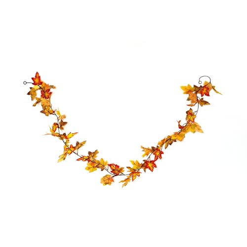 Heitmann Deco Herbst-Girlande mit Ahorn-Blättern in gelb/orange - Deko-Girlande mit Herbst-Laub - Kunststoff-Blätter von Heitmann Deco